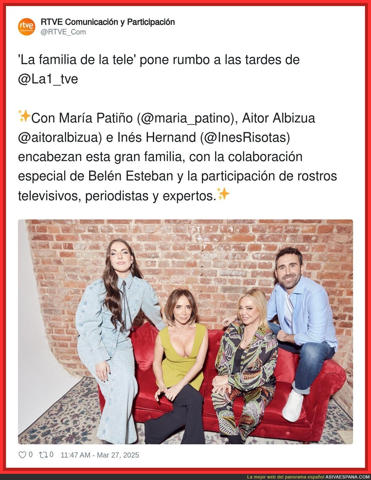 'La familia de la tele' y la familia Sálvame se va a La 1