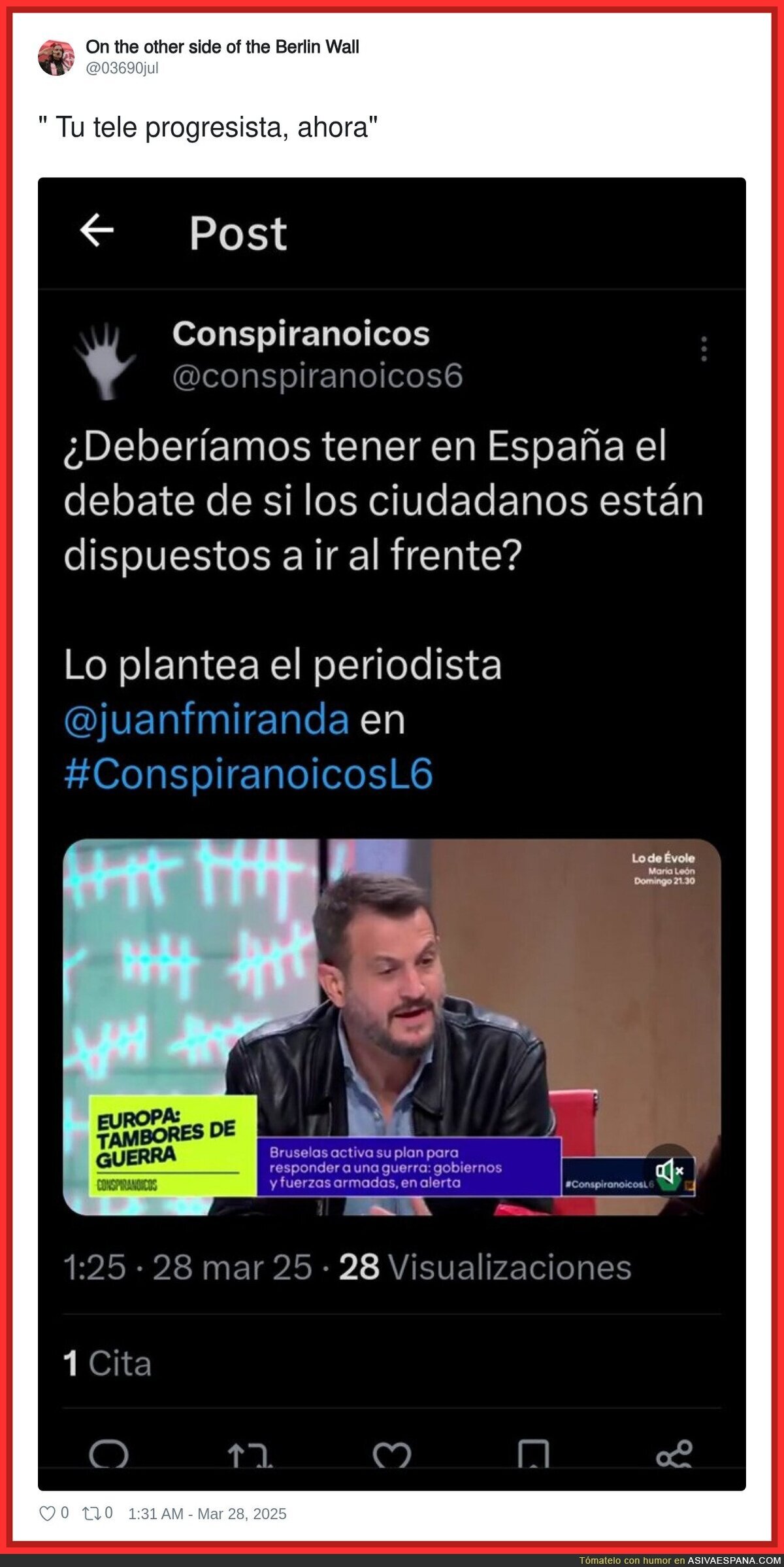 La Sexta creando el miedo en la población con guerras