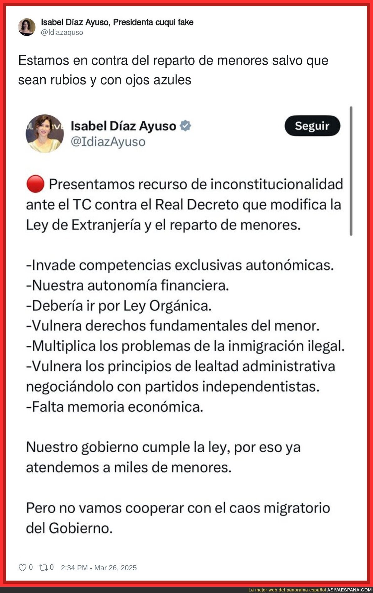 El reparto de menores que gusta a Ayuso