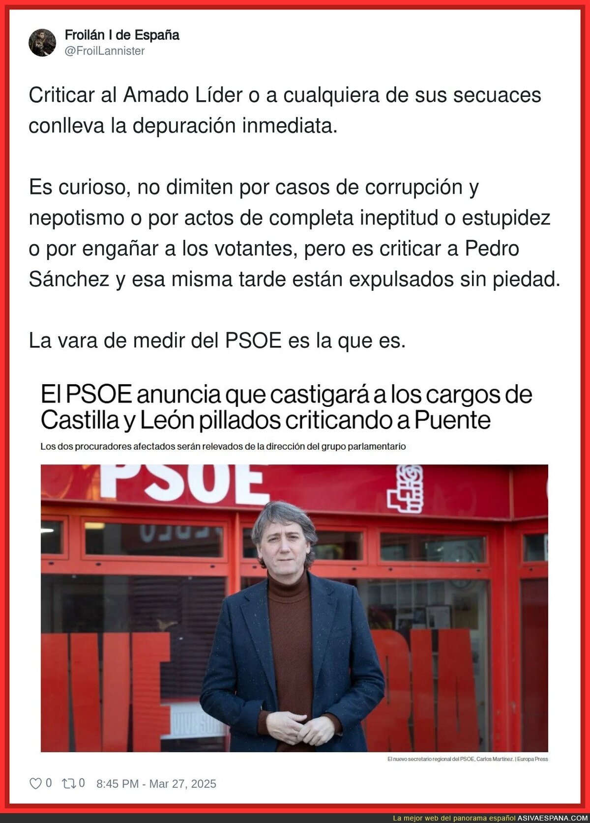 Prohibido criticar a Oscar Puente