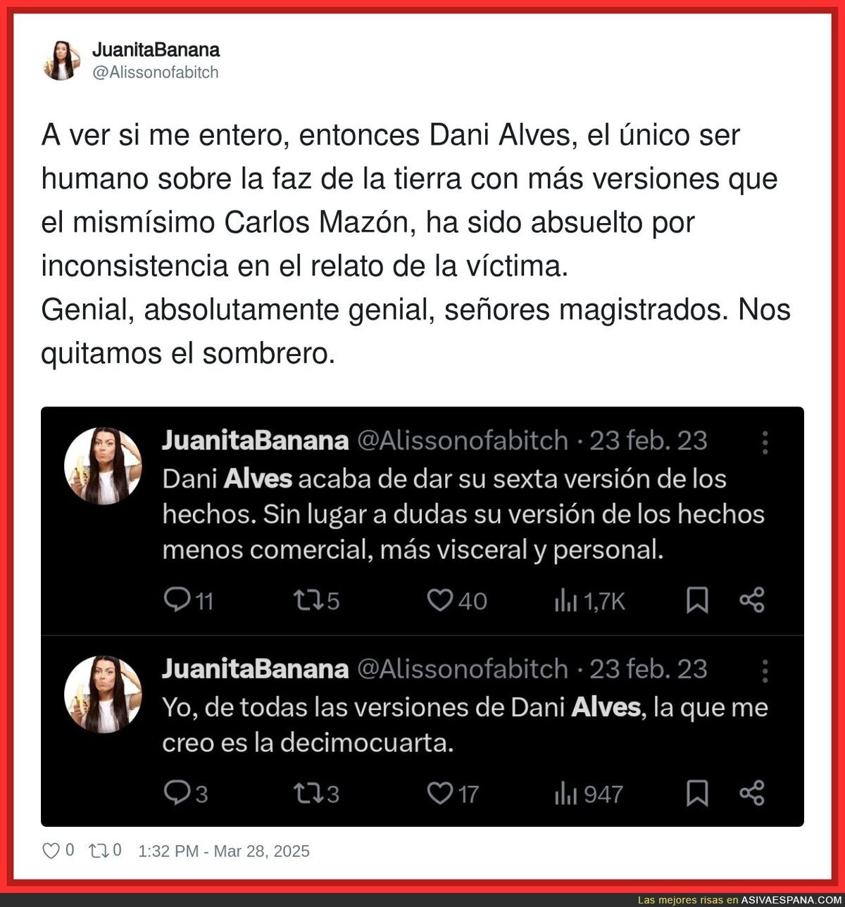Las versiones de Dani Alves
