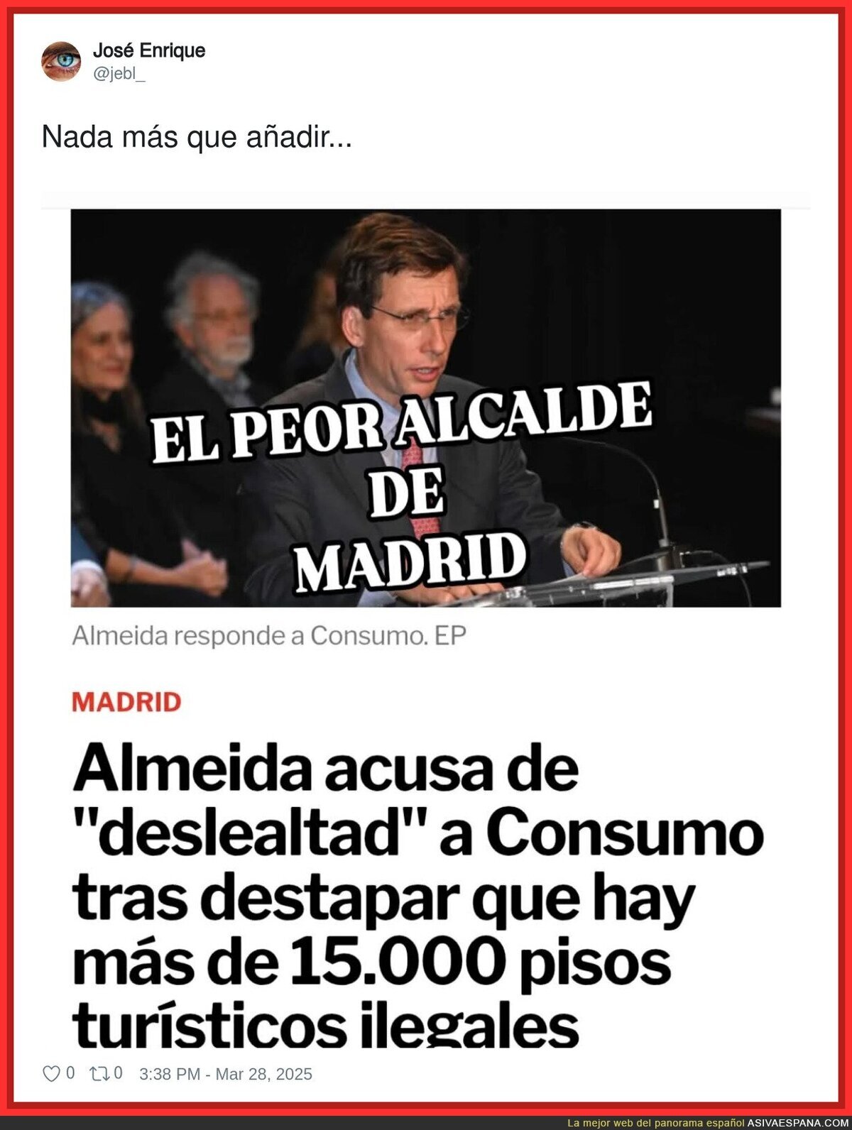 Es surrealista lo de Almeida