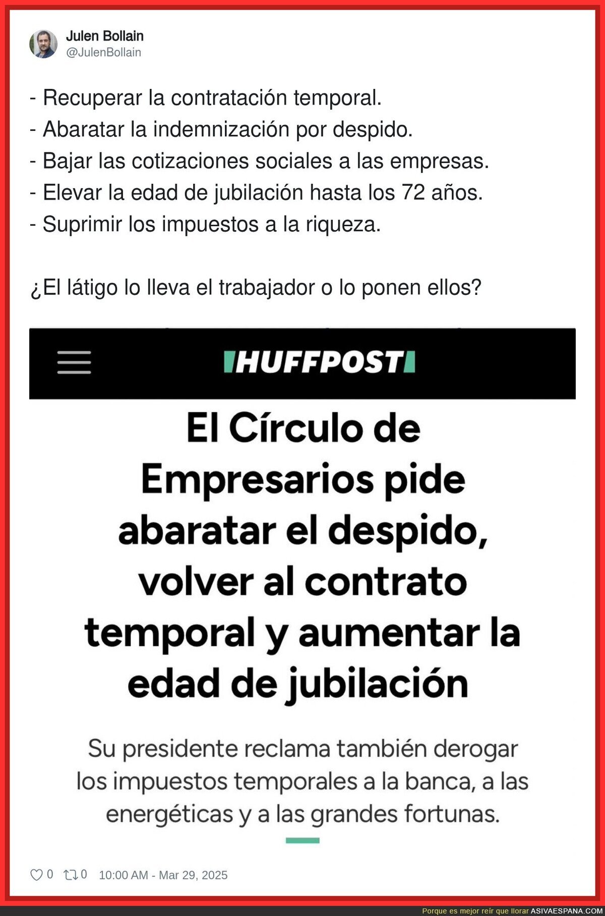 Los intereses de el Círculo de Empresarios