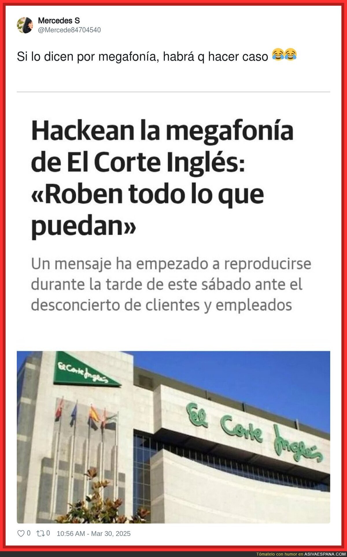 La surrealista situación vivida en El Corte Inglés