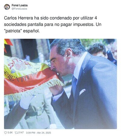 El gran patriotismo de Carlos Herrera