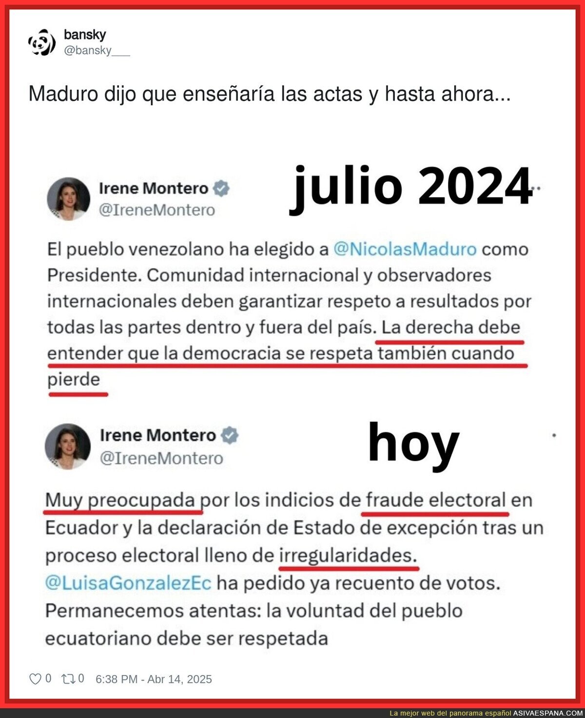El fraude electoral que preocupa a Irene Montero