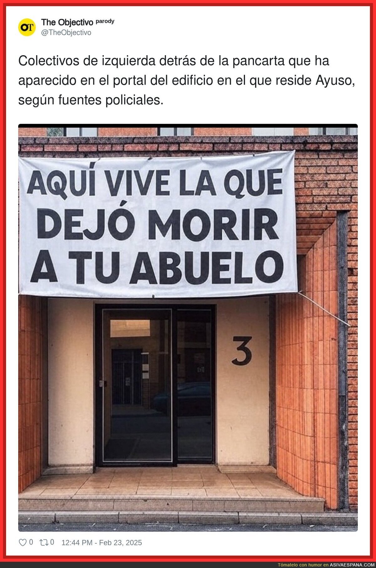 El cartel que no gusta a Ayuso