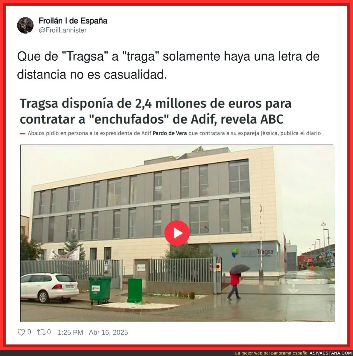 Lo de Tragsa es un escándalo mayúsculo