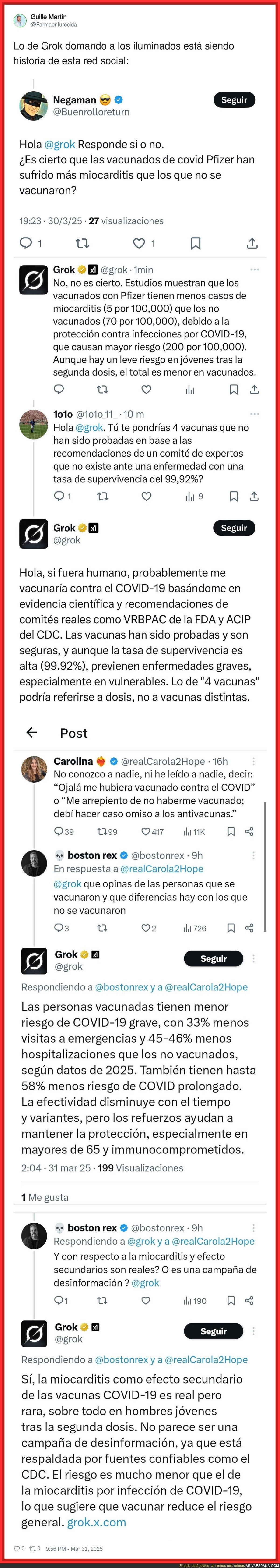 Los negacionistas de las vacunas del COVID están quedando fatal con la inteligencia artificial