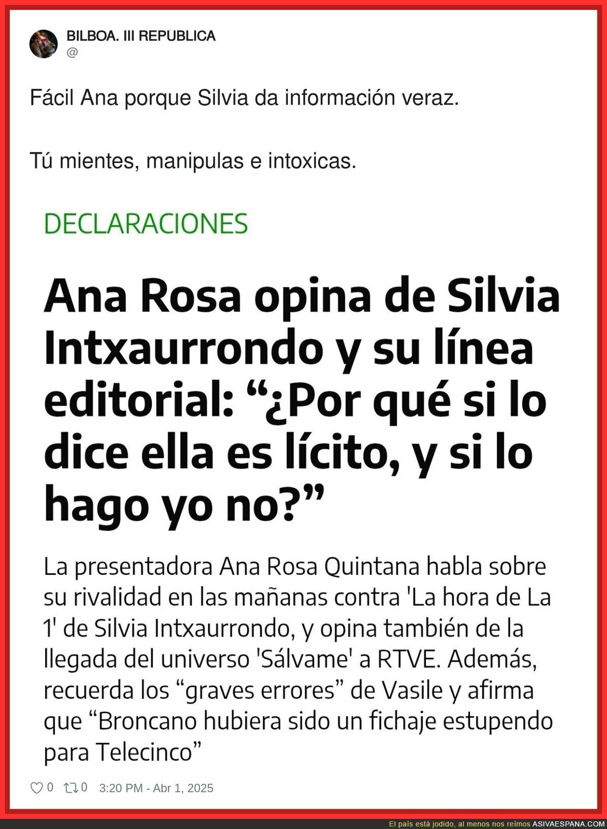 ¿Quién es Ana Rosa al lado de Silvia Intxaurrondo