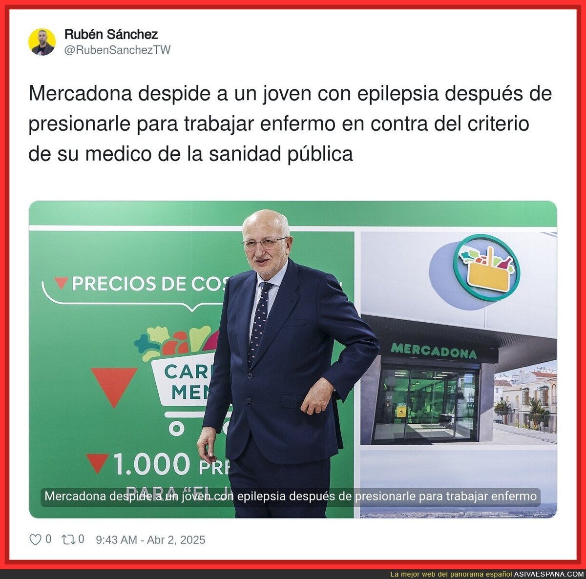 Mercadona no tiene piedad a la hora de despedir