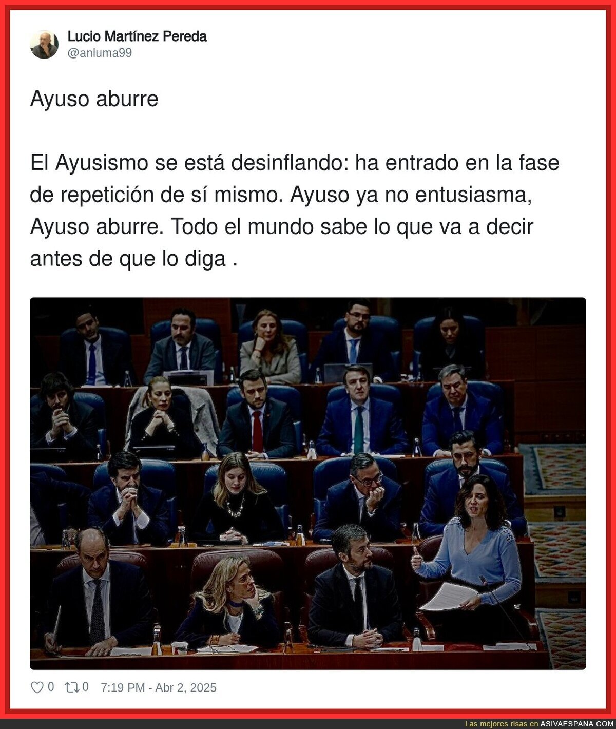 Ayuso se ha vuelto previsible