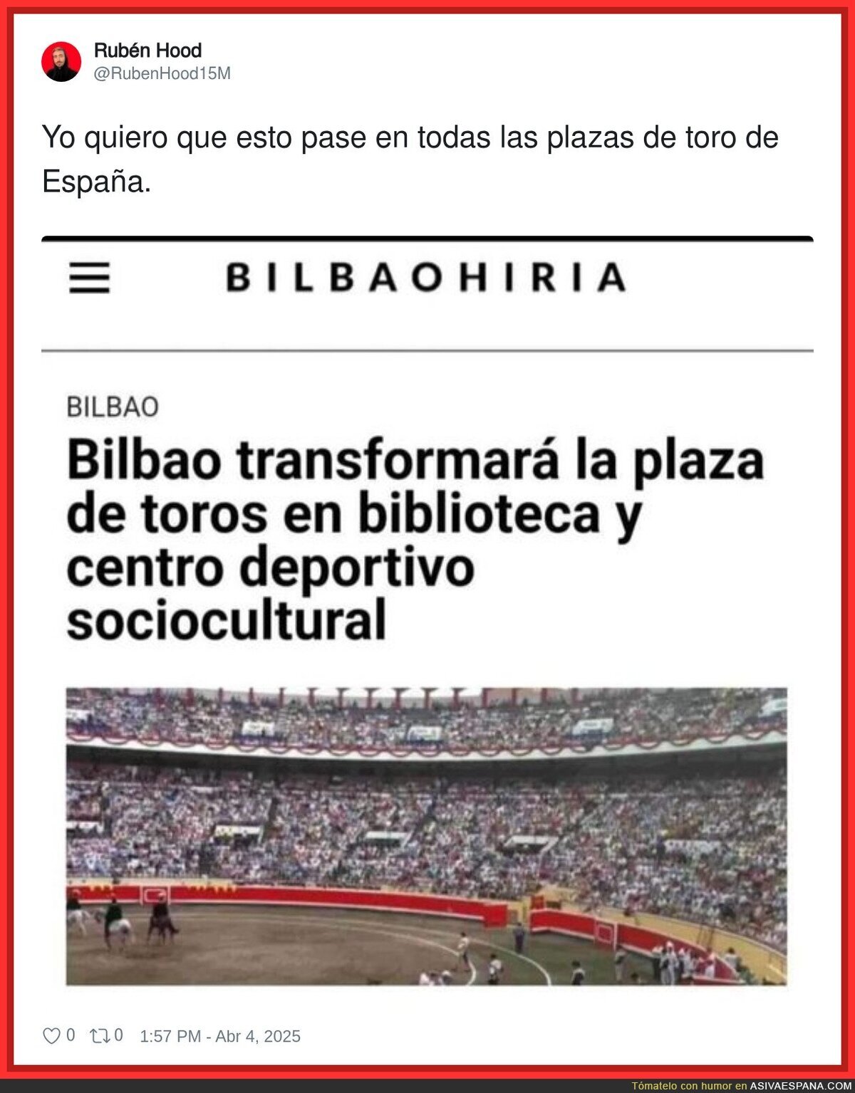 Bilbao da ejemplo con su plaza de toros