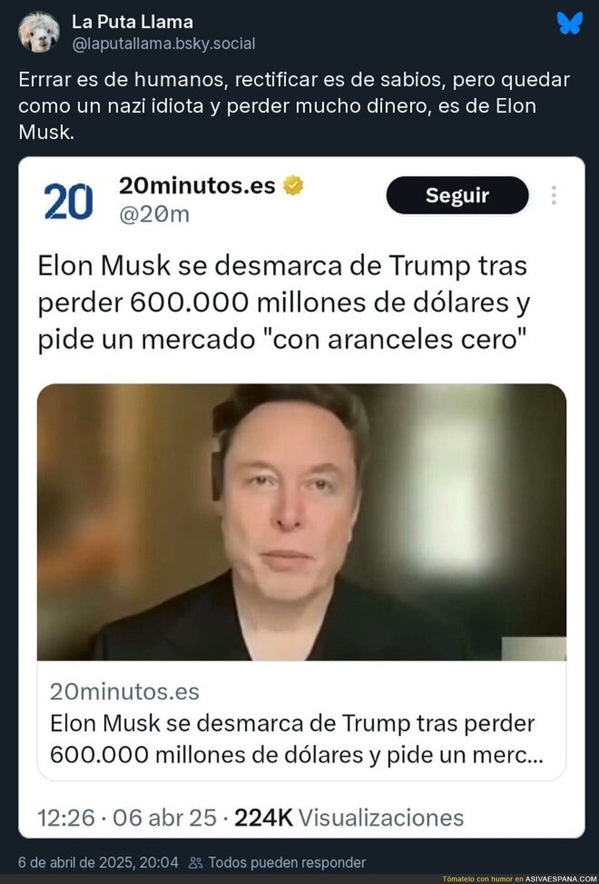 Cómo se habrá 'jiñado' Elon Musk para lanzar este mensaje