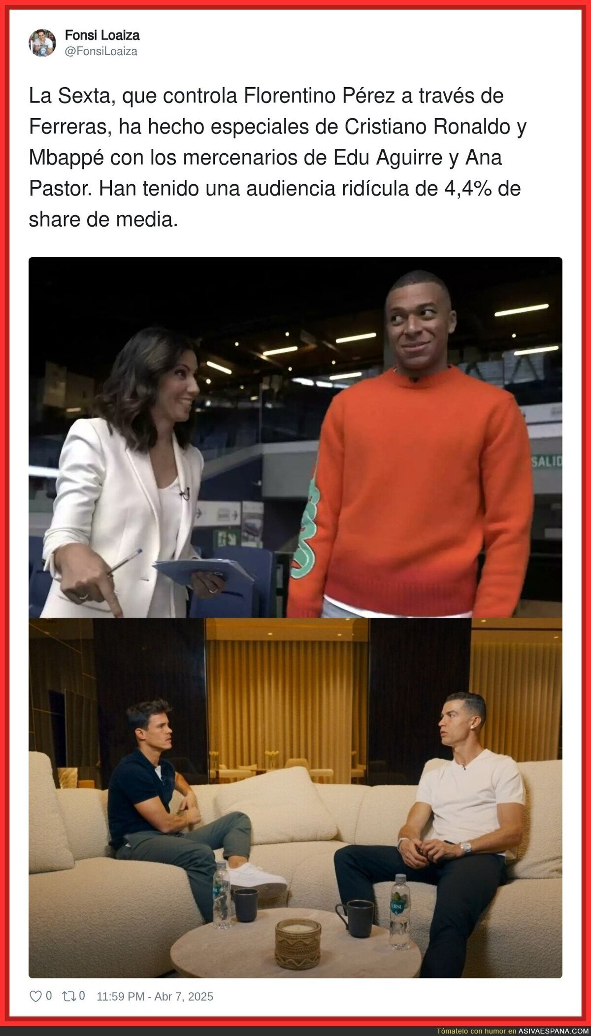 El ridículo de LaSexta con sus entrevistas a jugadores