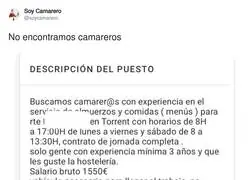 &iquest;Por qu&eacute; ser&aacute; que no se encuentran camareros?