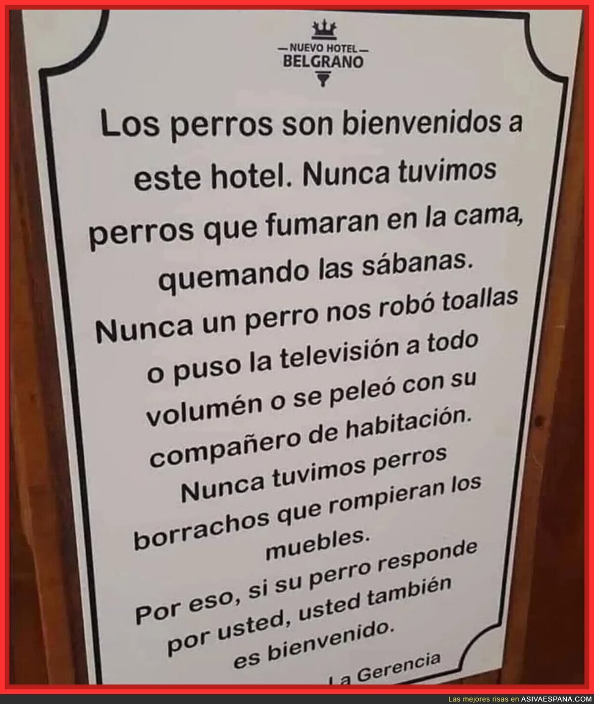 Buen cartel en este hotel