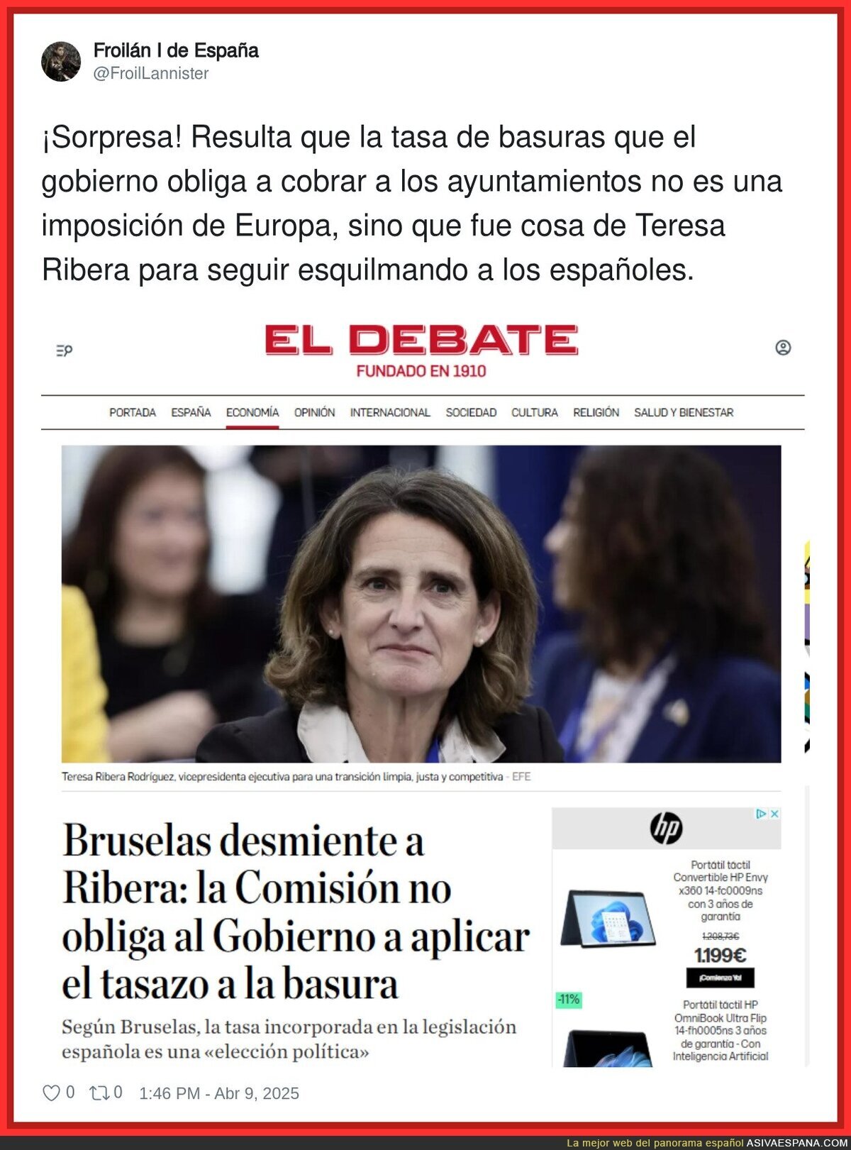 Otro robo más para los españoles