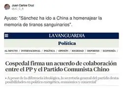 Ayuso sale escaldada si recordamos visitas del PP a China