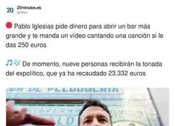 Pablo Iglesias se r&iacute;e de la gente con esta recompensa a cambio de dinero