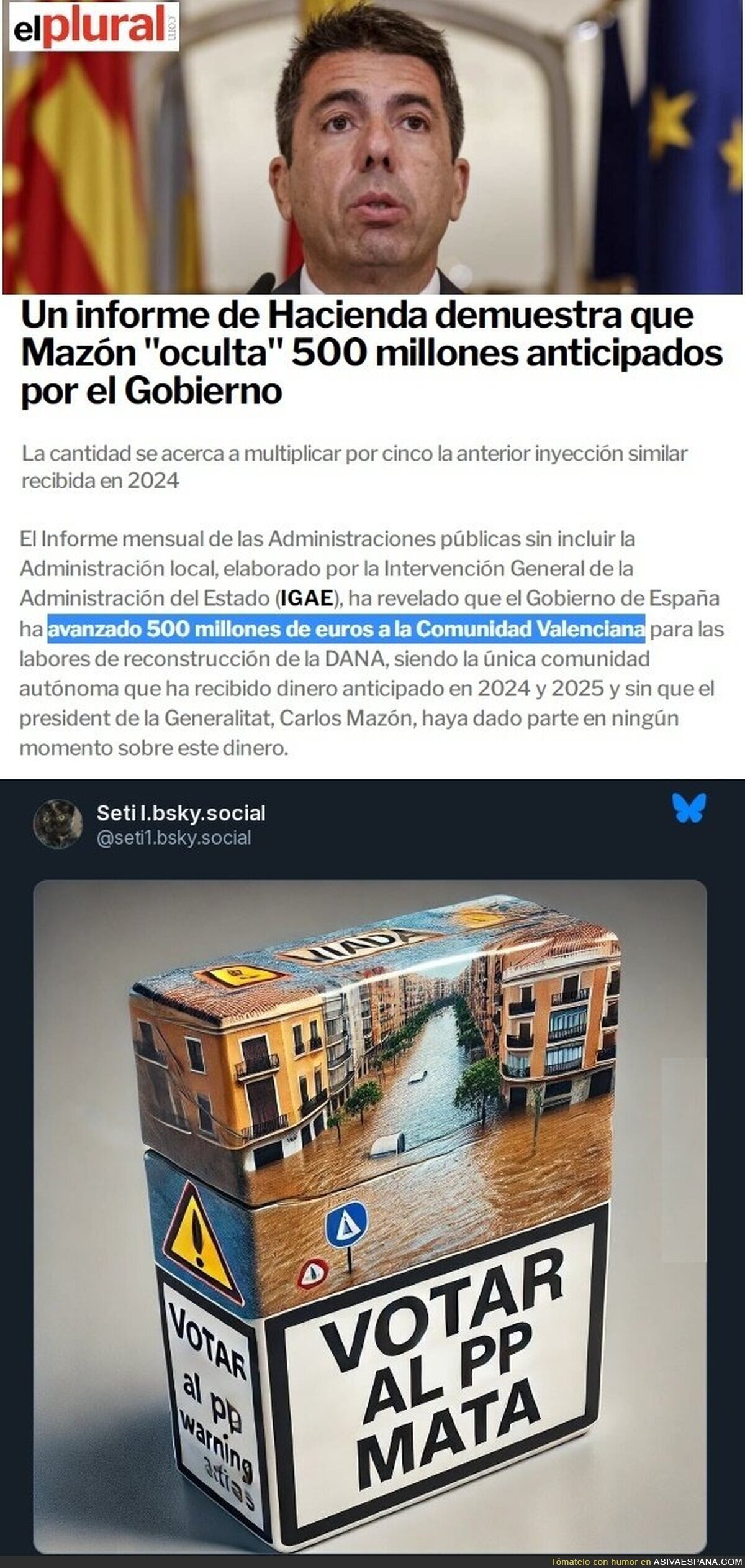 A Mazón no hay por donde cogerlo