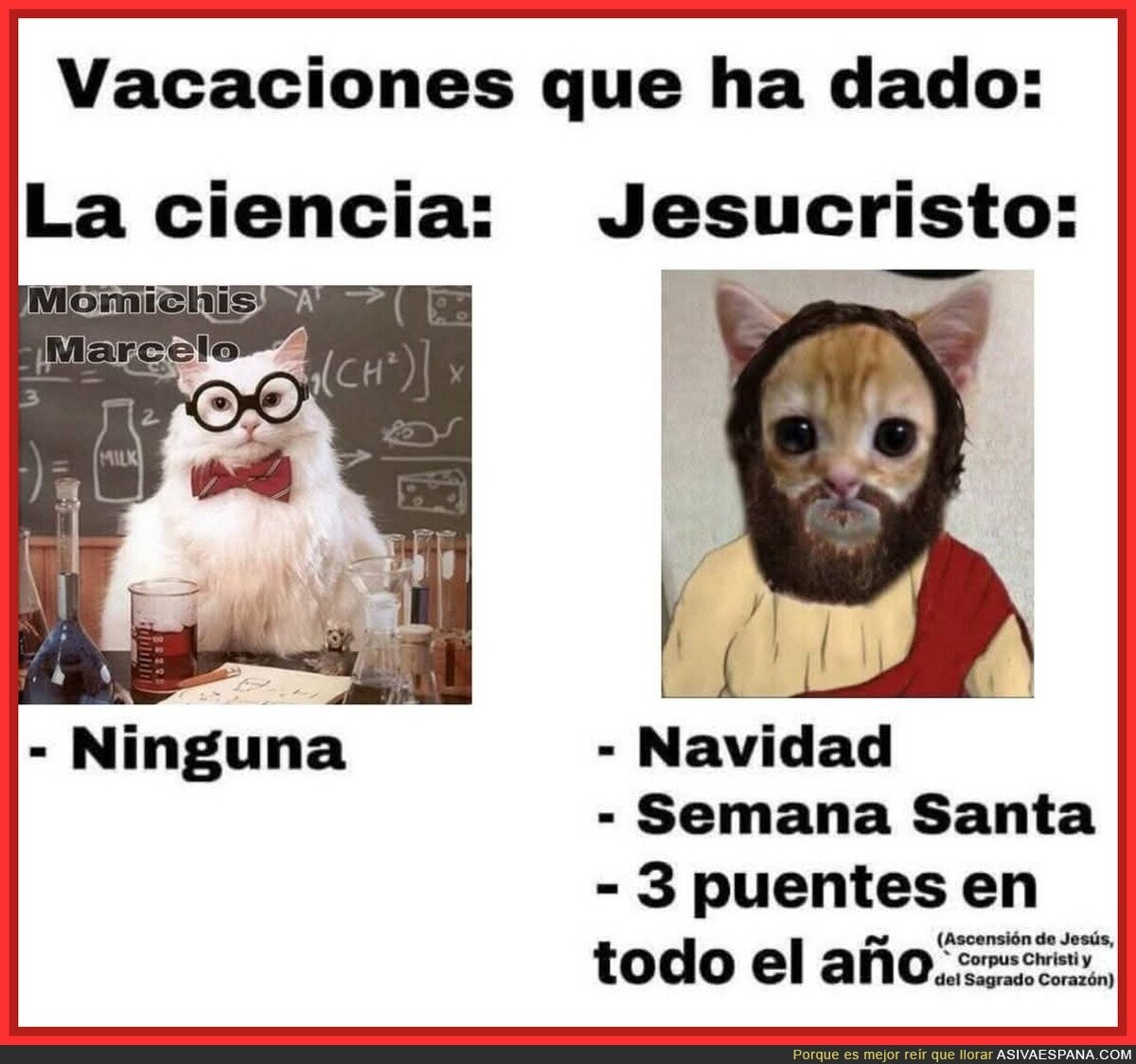 Las fiestas que da la ciencai y Jesucristo