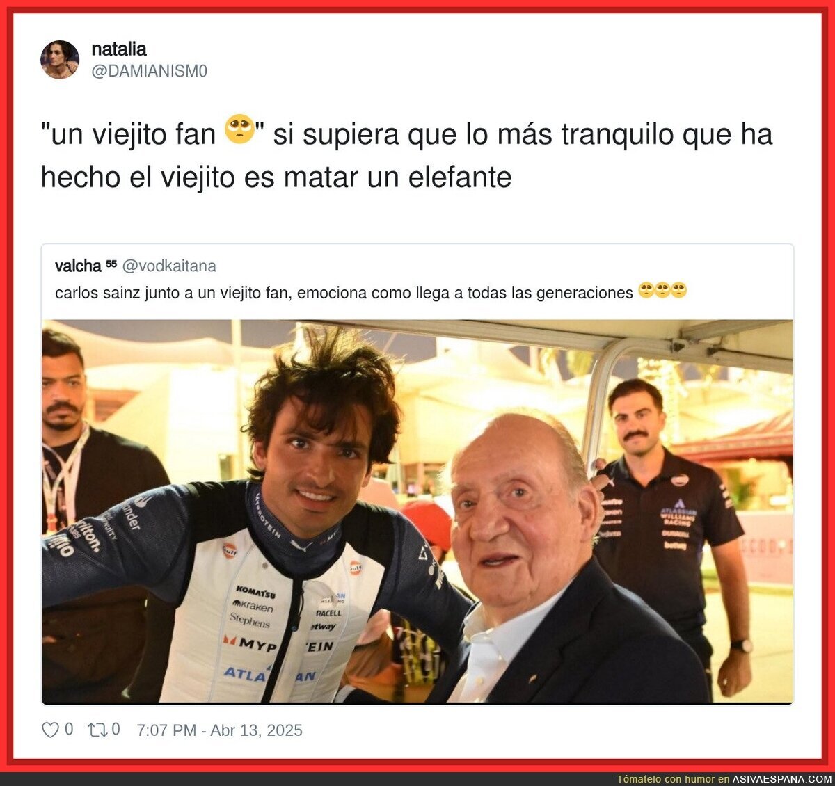 Lloro con el "viejito fan"