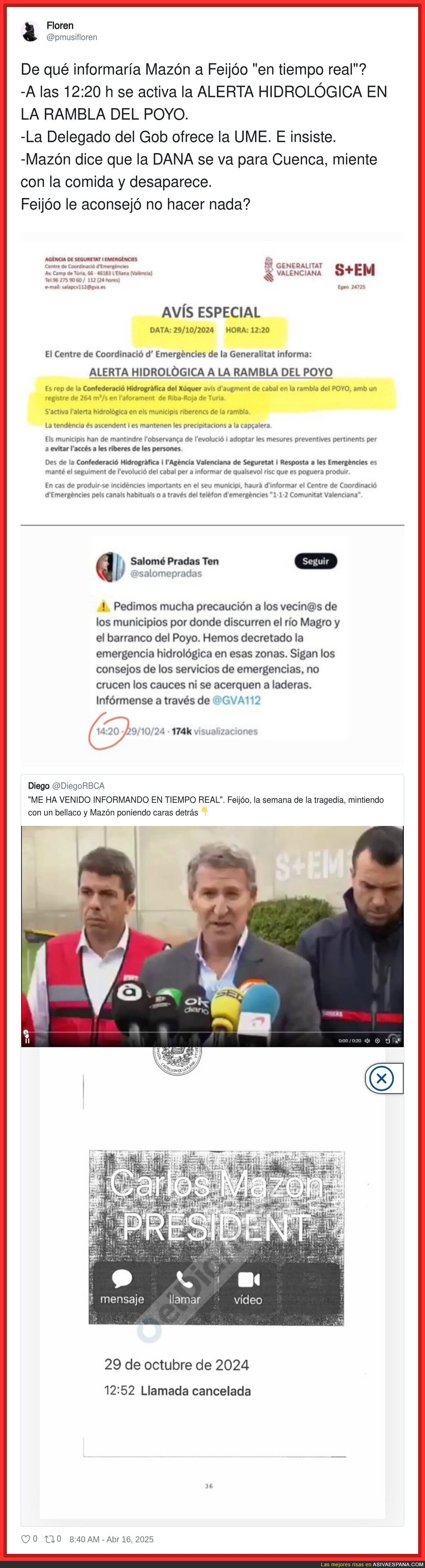 Feijóo cada vez más acorralado con Mazón