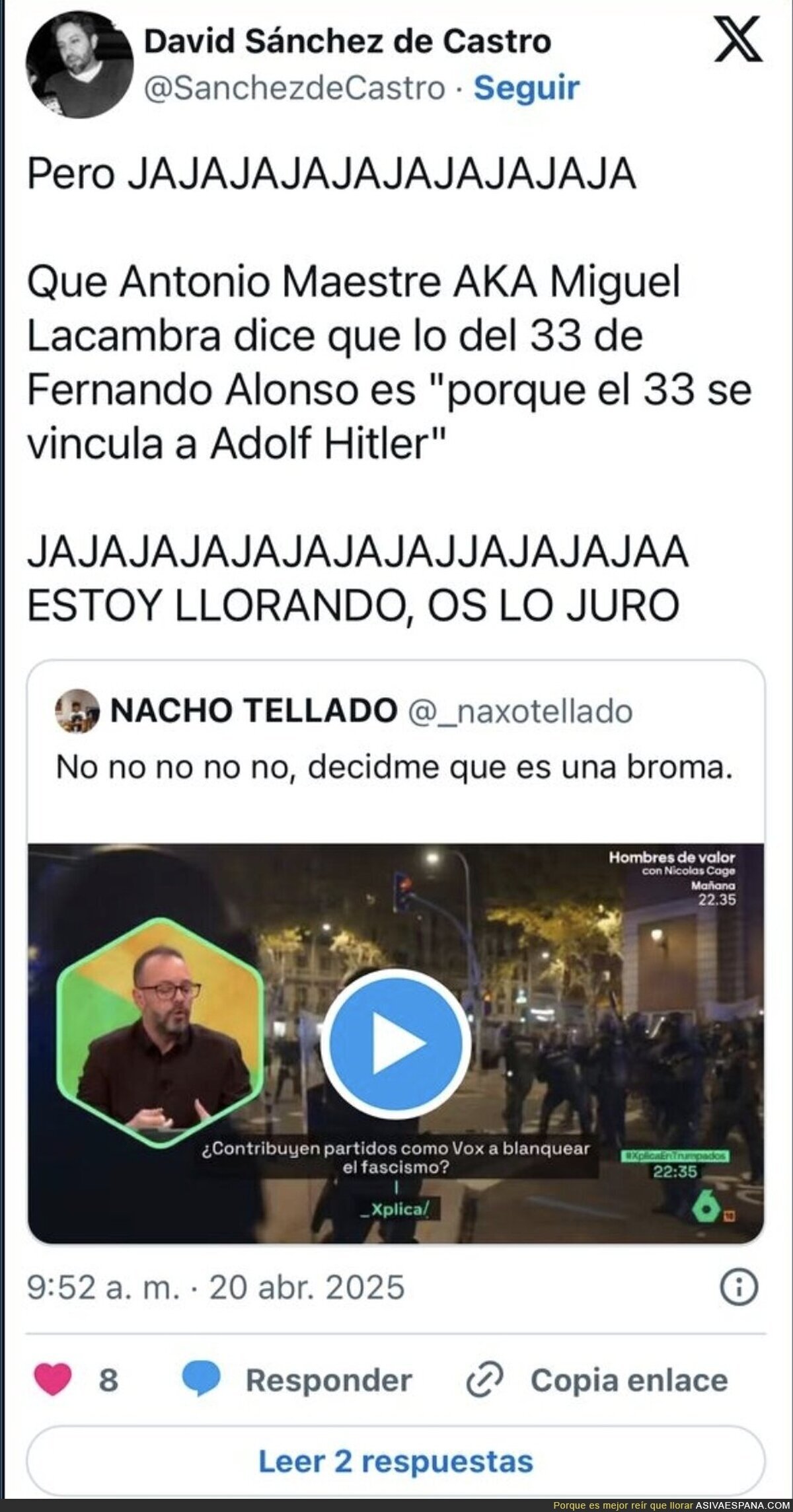 Lo de Antonio Maestre es surrealista