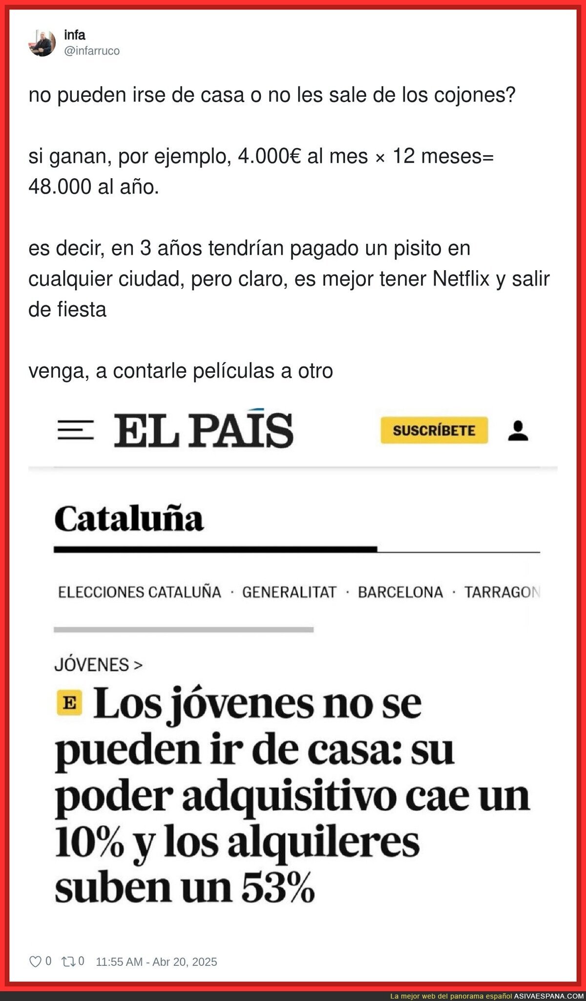 La gente joven si puede irse de casa