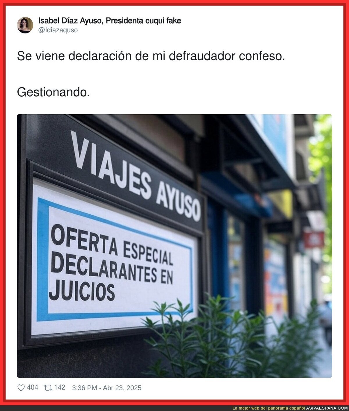 Ayuso prepara su huída de España
