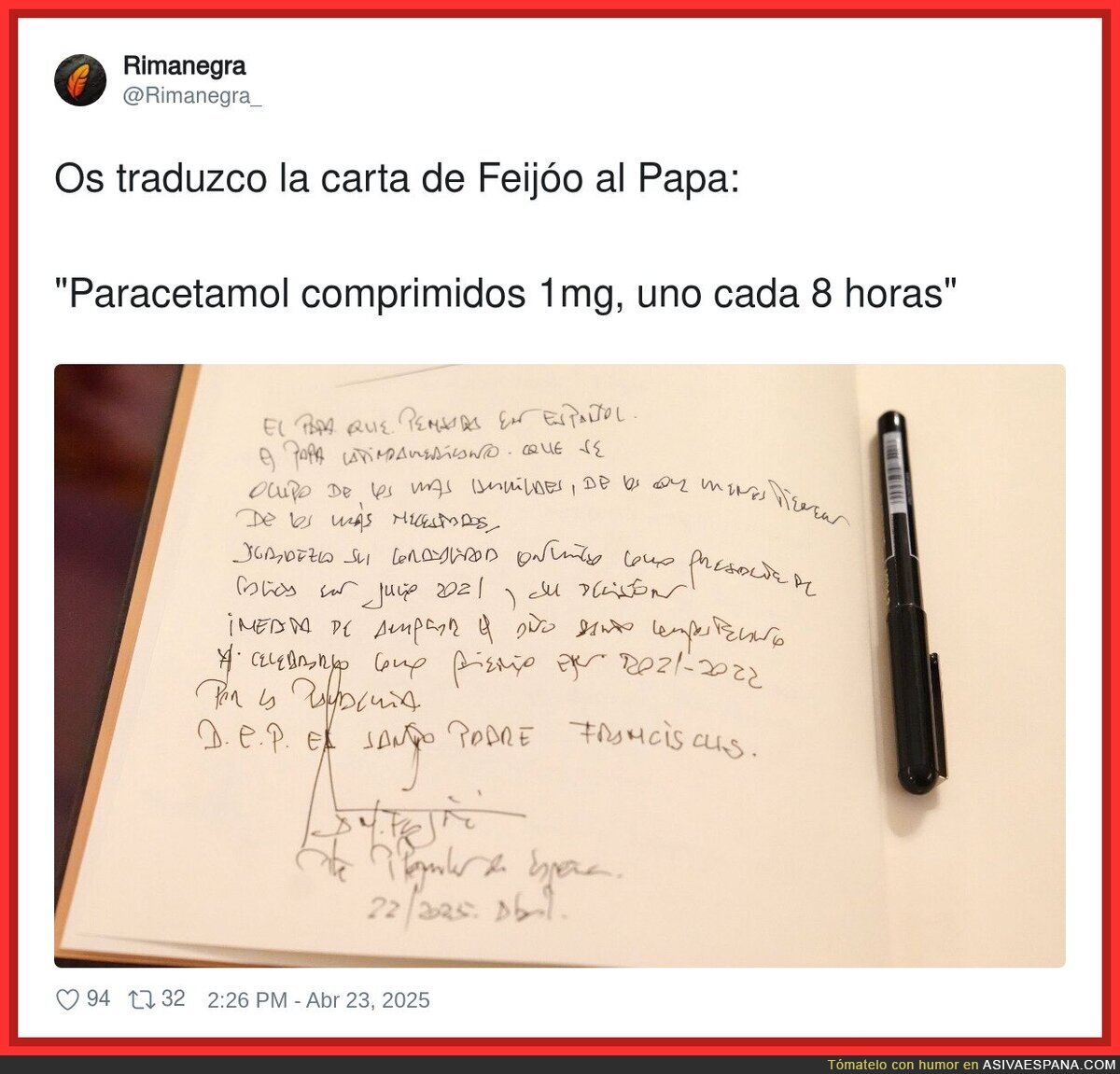 Este es el nivel de letra de Feijóo