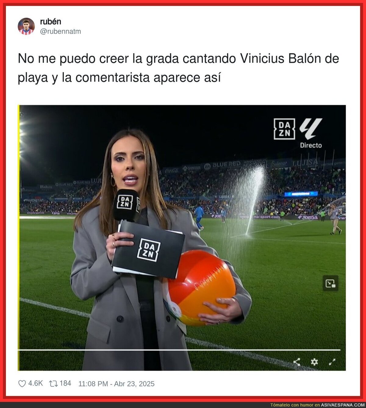 La surrealista imagen vista en DAZN