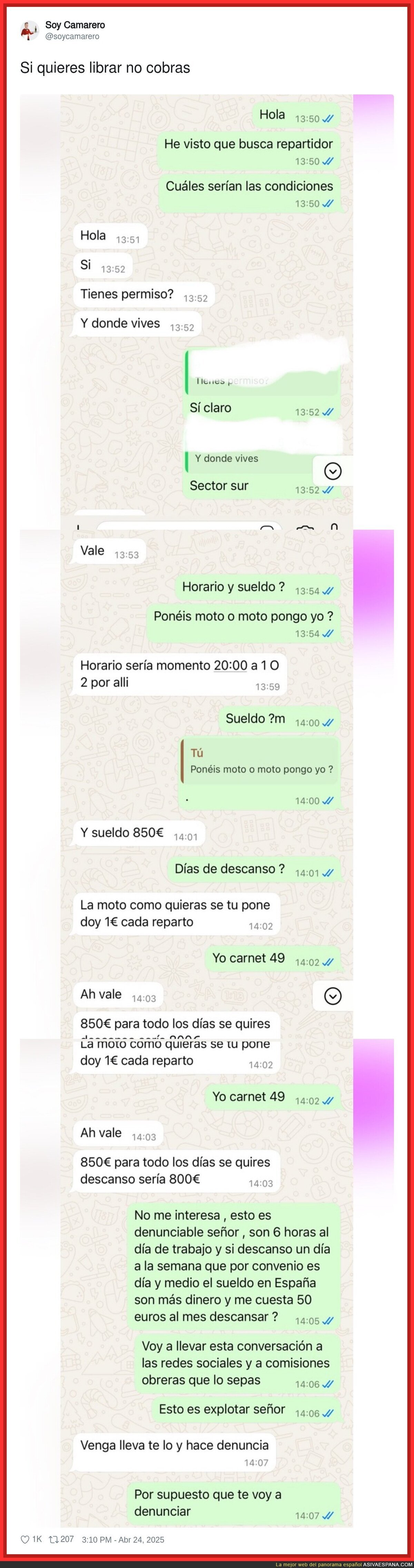 Así se abusa de un trabajador que quiere trabajar