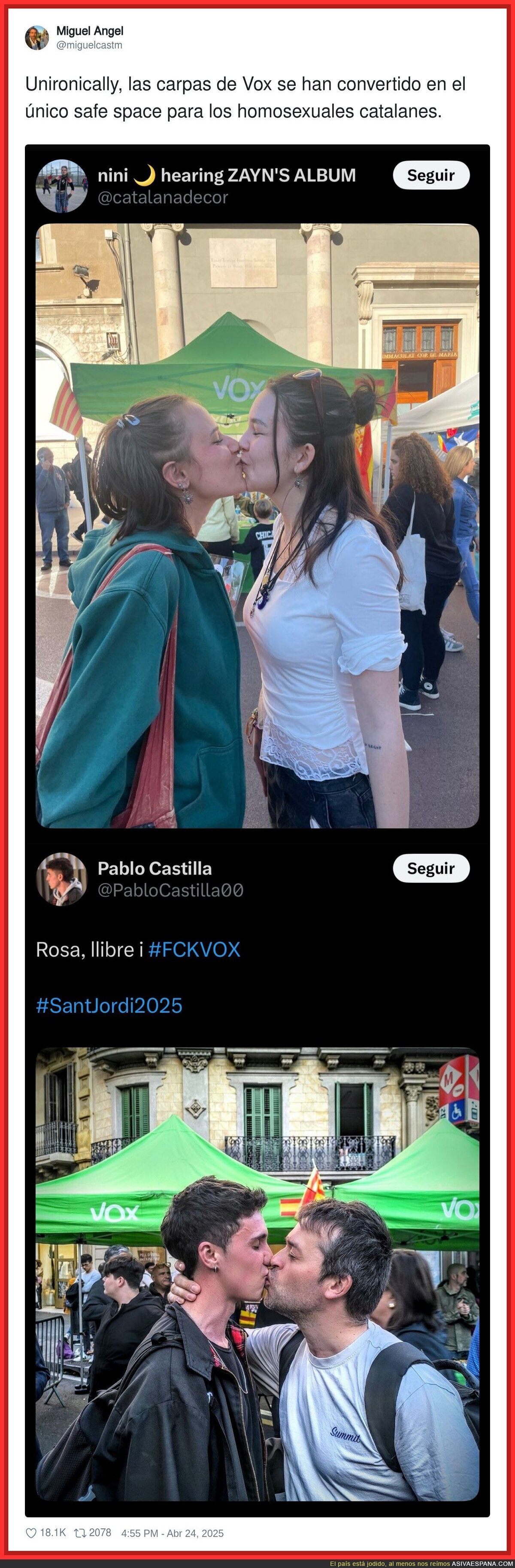 Las carpas de VOX son un lugar odnde demostrar el amor y nunca pasa nada