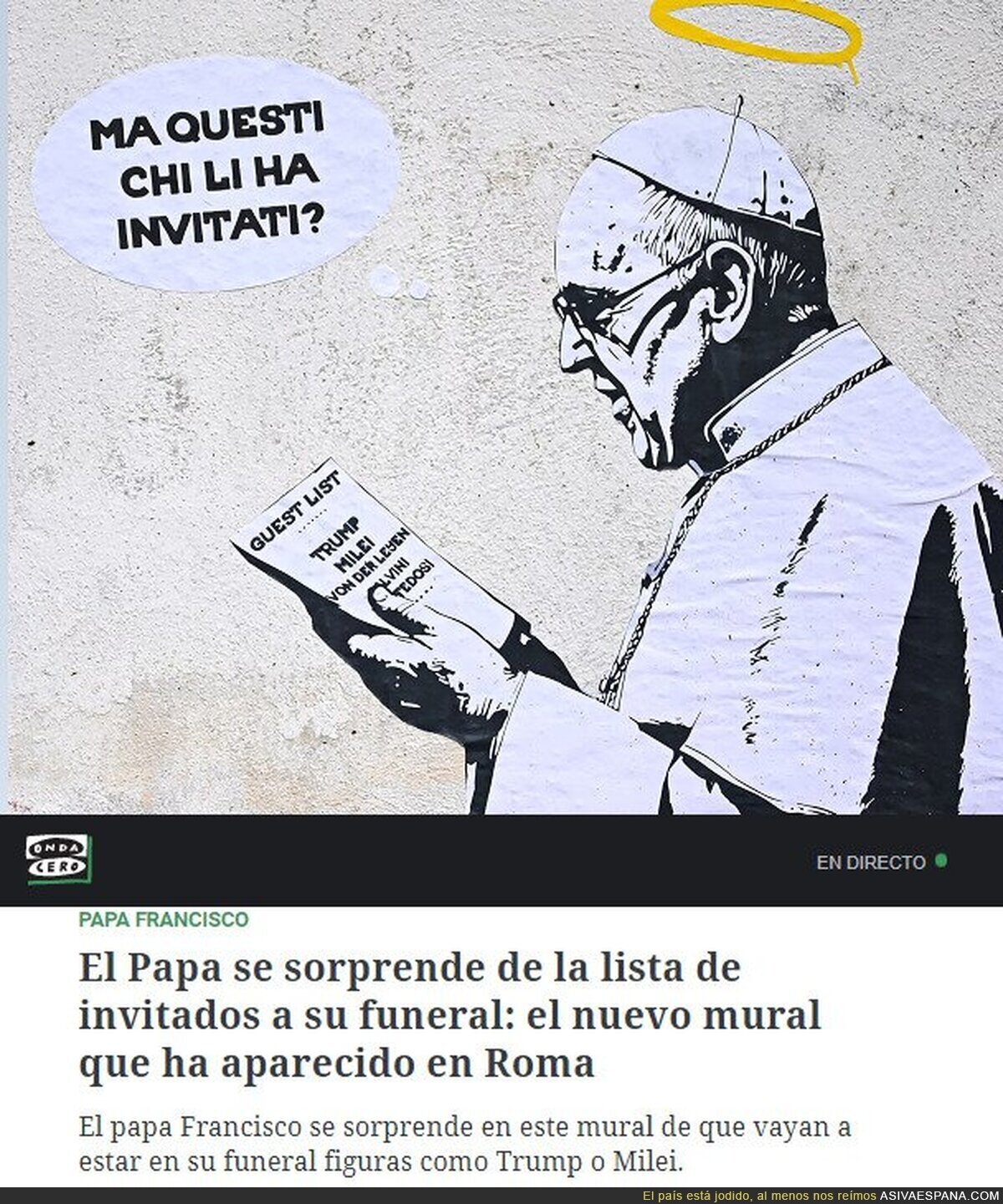 Genial el graffiti que ha aparecido en Roma