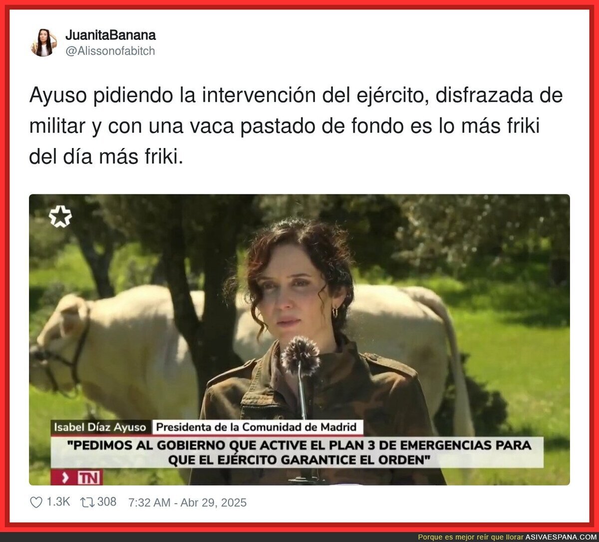 Ayuso es una parodia de si misma