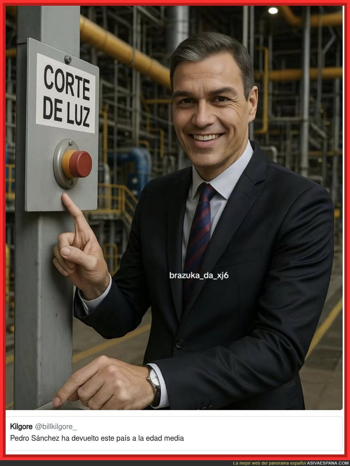 La ultraderecha cree que Pedro Sánchez tiene un botón de la luz