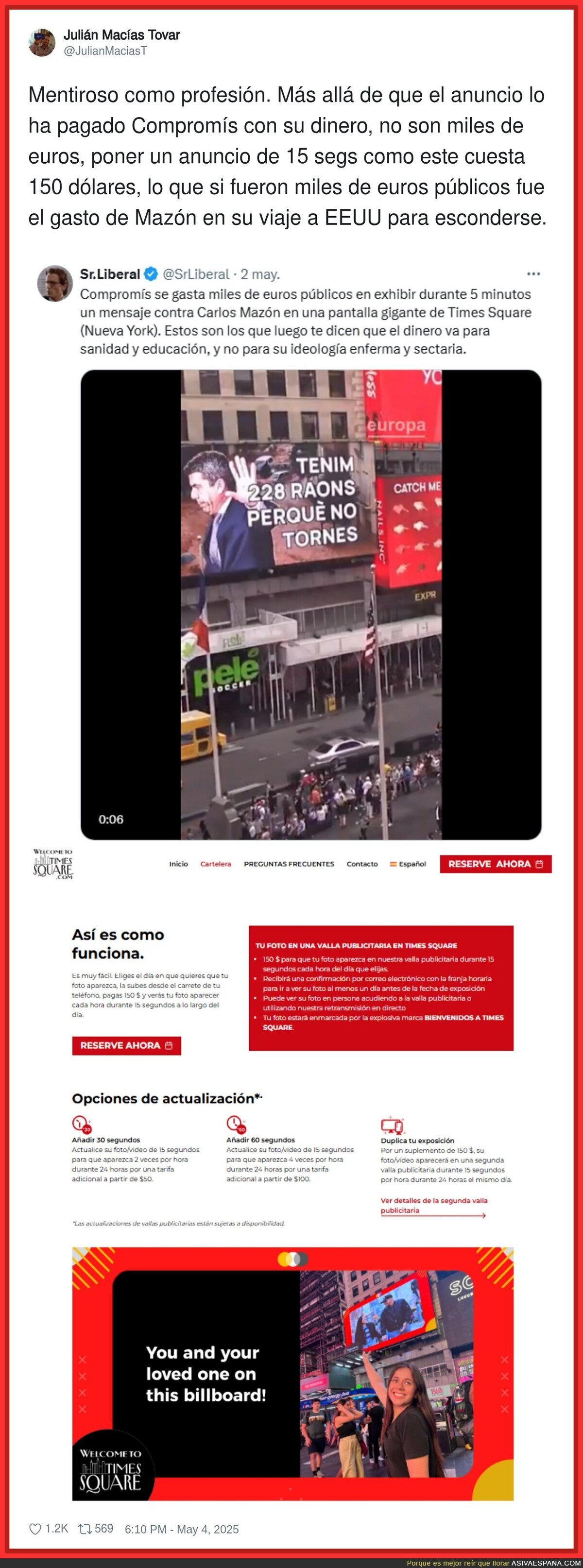 Esto cuesta promocionarte en Times Square