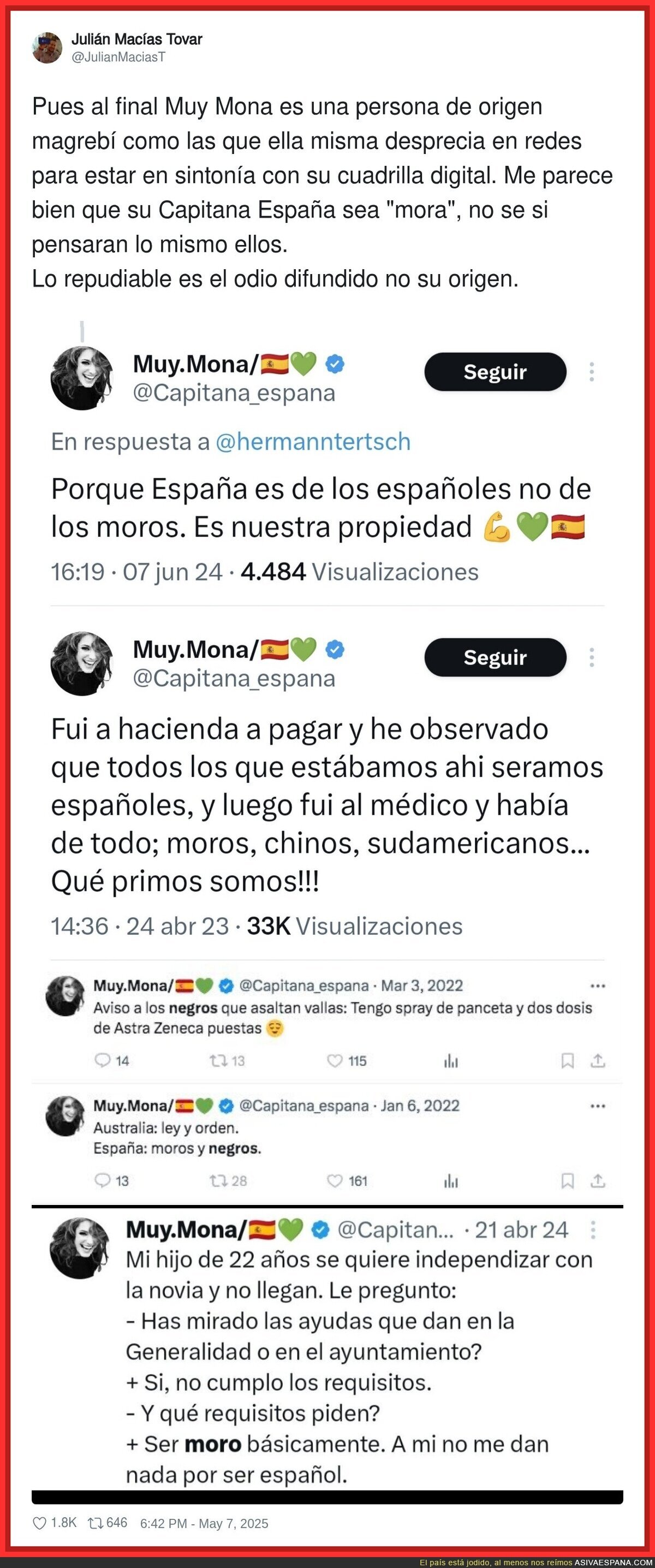 El odio de Capitana Espana hacia los suyos es incomprensible