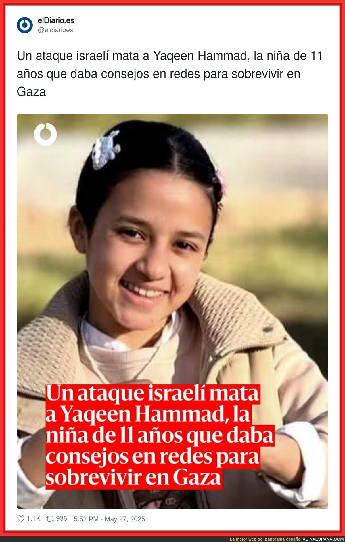 Tristeza absoluta con lo que está ocurriendo en Gaza