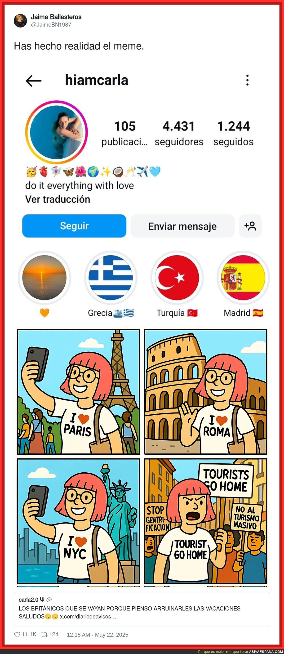 Así son los que más se quejan de los turistas