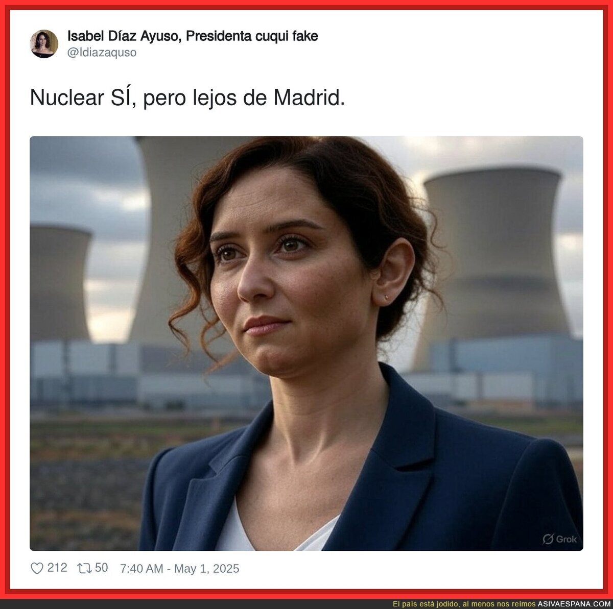 Lo que le gusta a la derecha las nucleares pero bien lejos