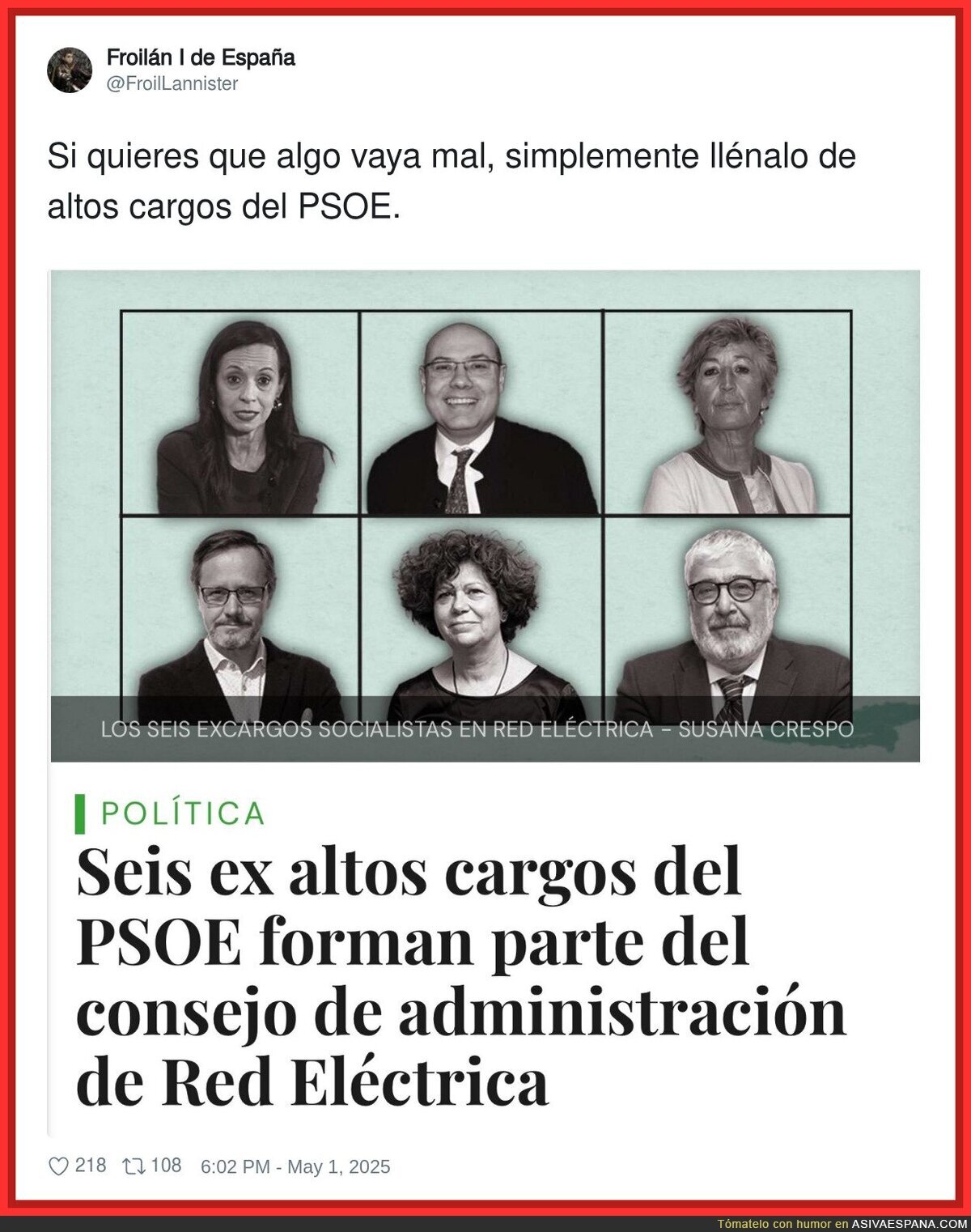 Una vez dejas el PSOE tienes un puesto asegurado