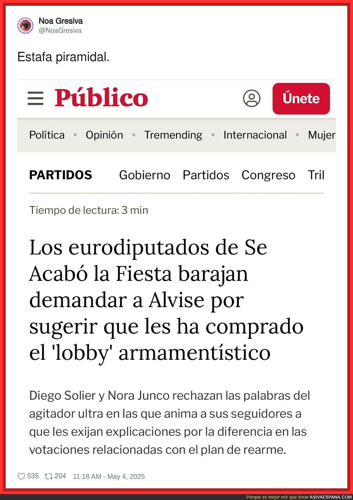 Se acabó la Fiesta, literalmente