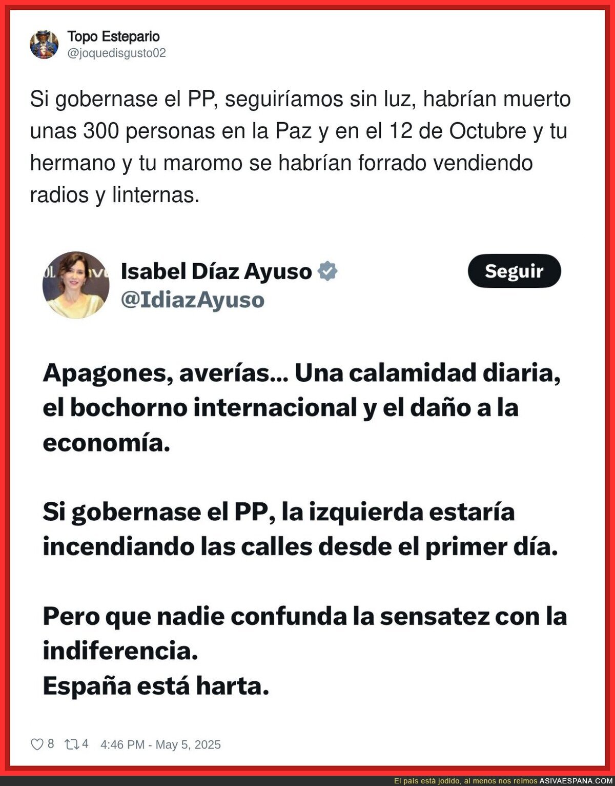 La realidad de Ayuso
