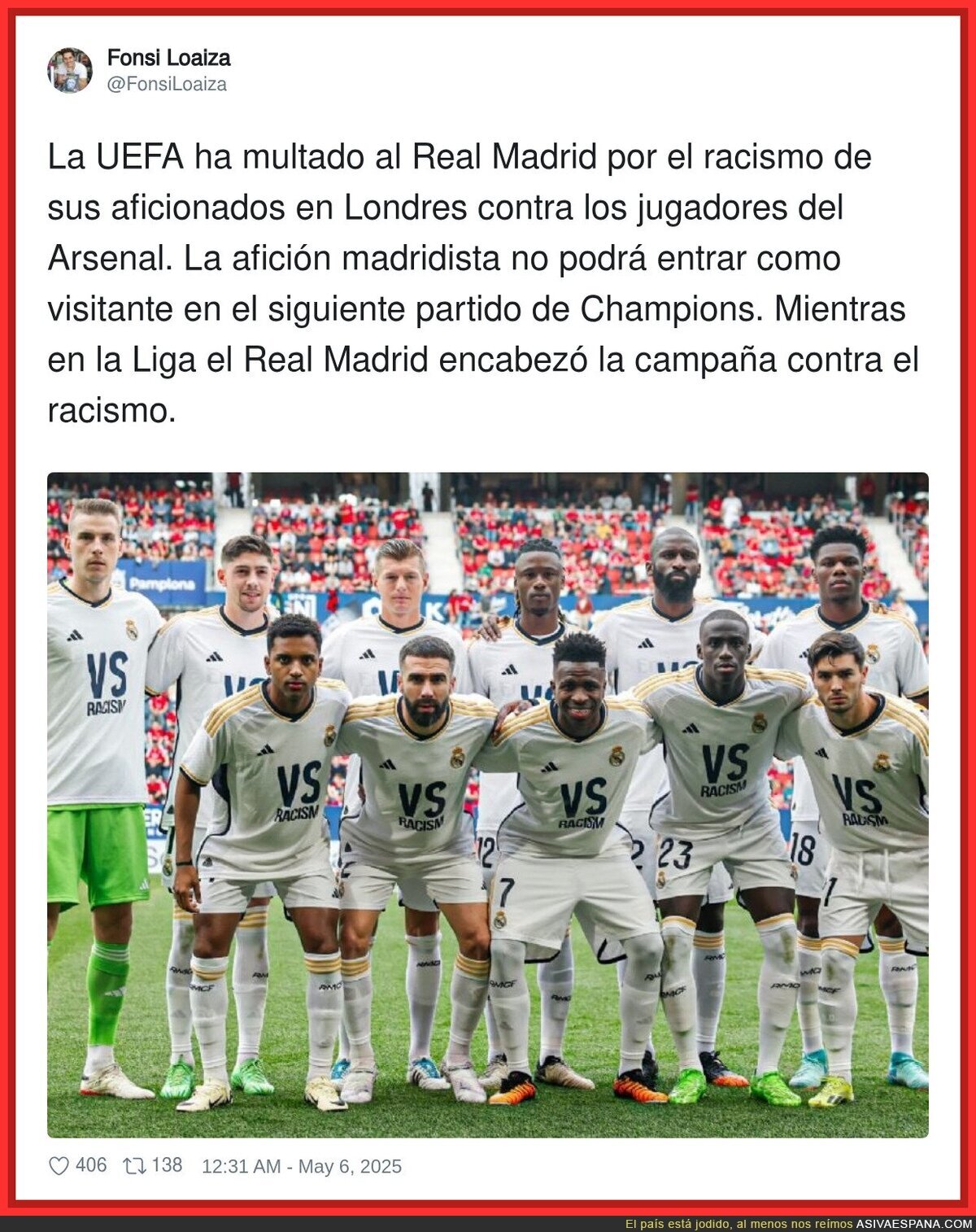 El Real Madrid no es ejemplo en la lucha contra el racismo