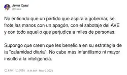 El PP disfruta con las desgracias que pasan