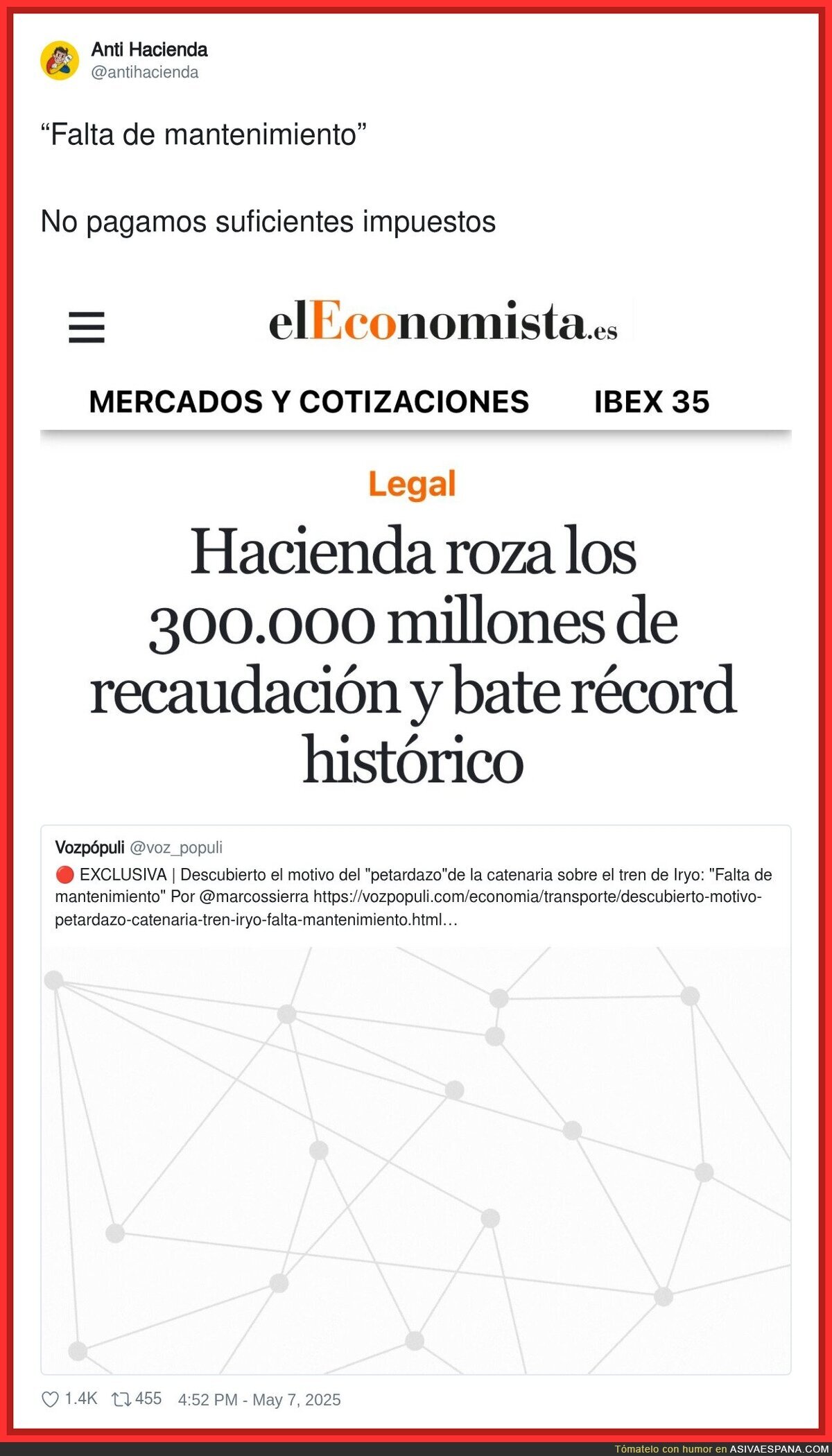 Si no se mantiene la red ferroviaria es porque no quieren