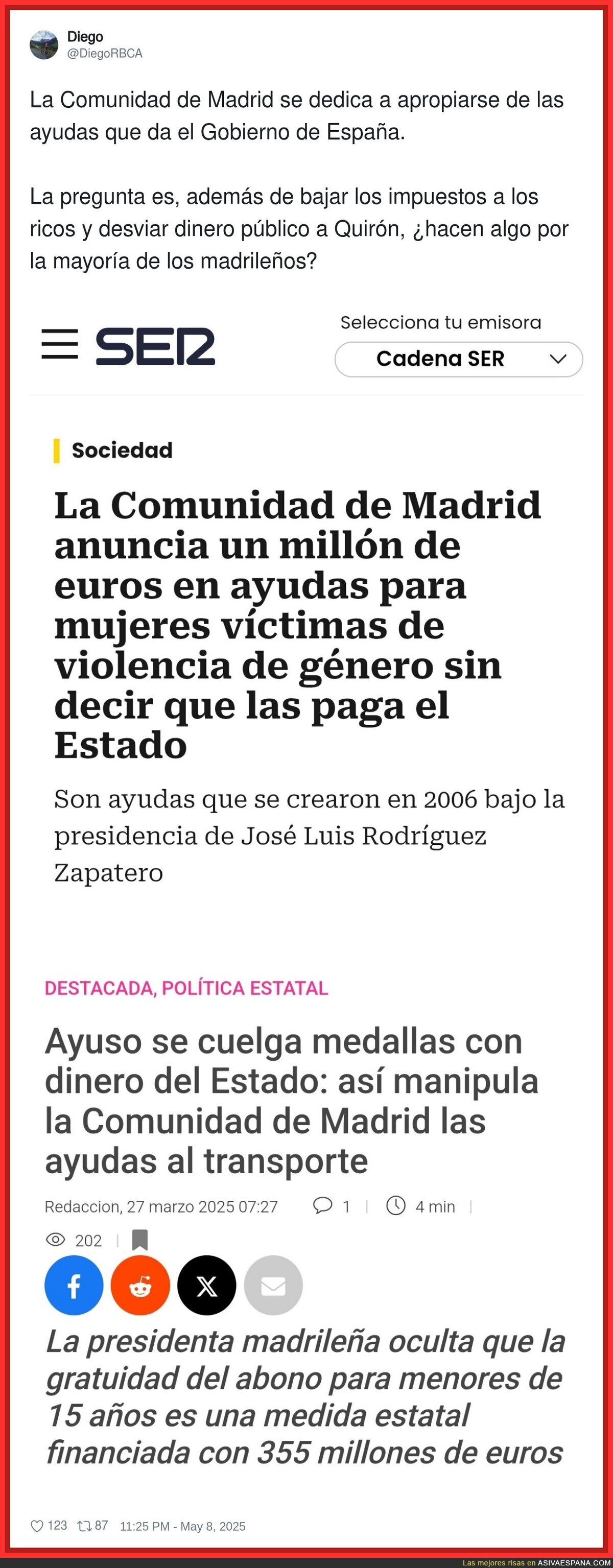 La Comunidad de Madrid del PP no tiene vergüenza